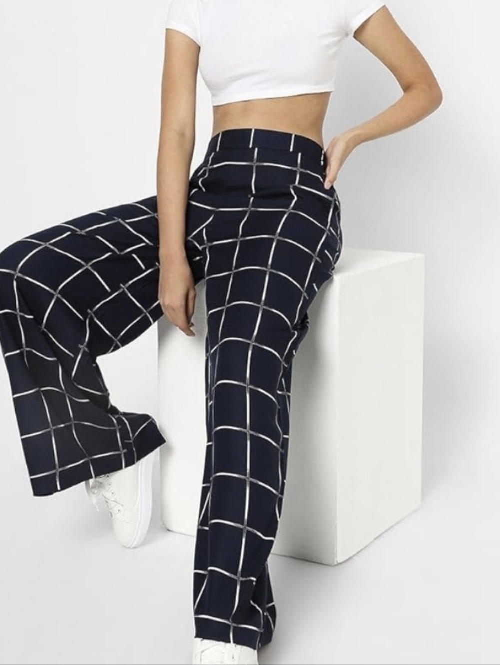 M&S Quality Women  Navy Straight Leg  Trousers Uk 10 - US 6
